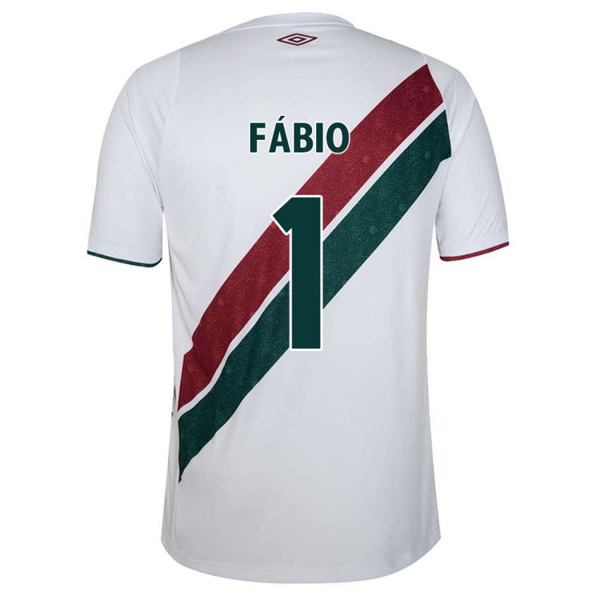 Niño Camiseta Fábio #1 Blanco Verde Granate 2ª Equipación 2024/25 La Camisa Chile