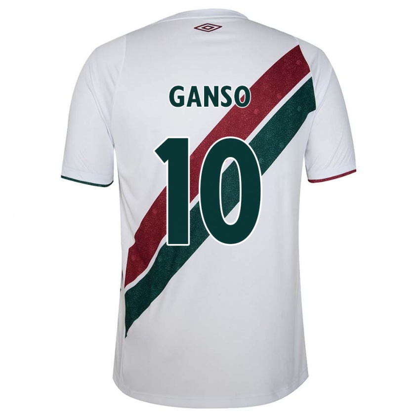 Niño Camiseta Ganso #10 Blanco Verde Granate 2ª Equipación 2024/25 La Camisa Chile