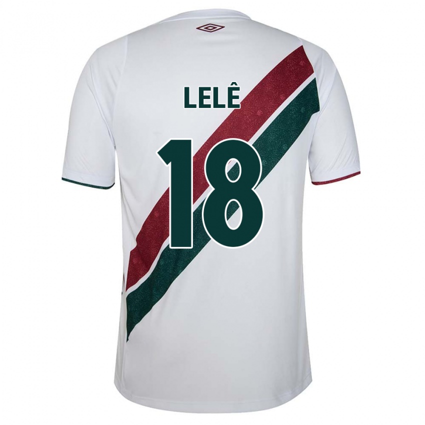 Niño Camiseta Lelê #18 Blanco Verde Granate 2ª Equipación 2024/25 La Camisa Chile