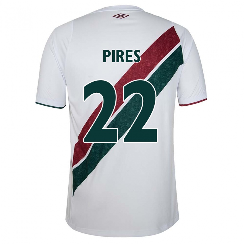 Niño Camiseta Gabriel Pires #22 Blanco Verde Granate 2ª Equipación 2024/25 La Camisa Chile