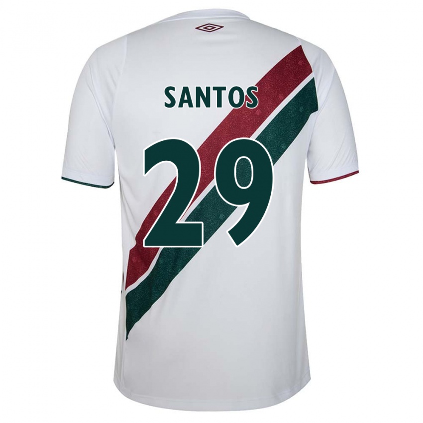 Niño Camiseta Thiago Santos #29 Blanco Verde Granate 2ª Equipación 2024/25 La Camisa Chile