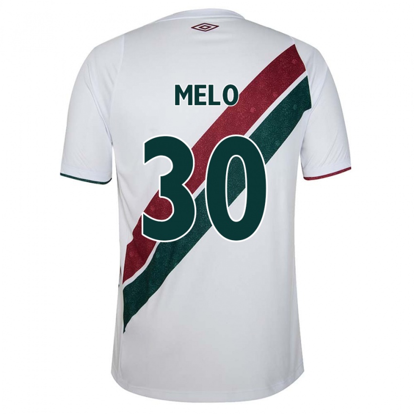 Niño Camiseta Felipe Melo #30 Blanco Verde Granate 2ª Equipación 2024/25 La Camisa Chile