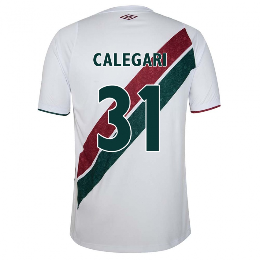 Niño Camiseta Calegari #31 Blanco Verde Granate 2ª Equipación 2024/25 La Camisa Chile