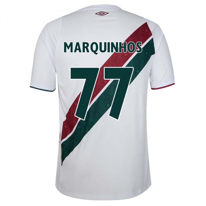 Niño Camiseta Marquinhos #77 Blanco Verde Granate 2ª Equipación 2024/25 La Camisa Chile