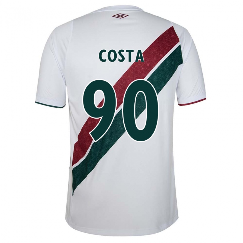 Niño Camiseta Douglas Costa #90 Blanco Verde Granate 2ª Equipación 2024/25 La Camisa Chile