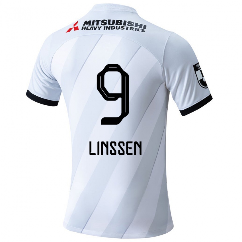 Niño Camiseta Bryan Linssen #9 Gris Blanco 2ª Equipación 2024/25 La Camisa Chile