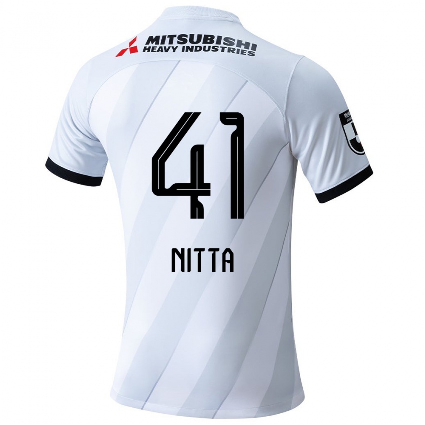 Niño Camiseta Rio Nitta #41 Gris Blanco 2ª Equipación 2024/25 La Camisa Chile