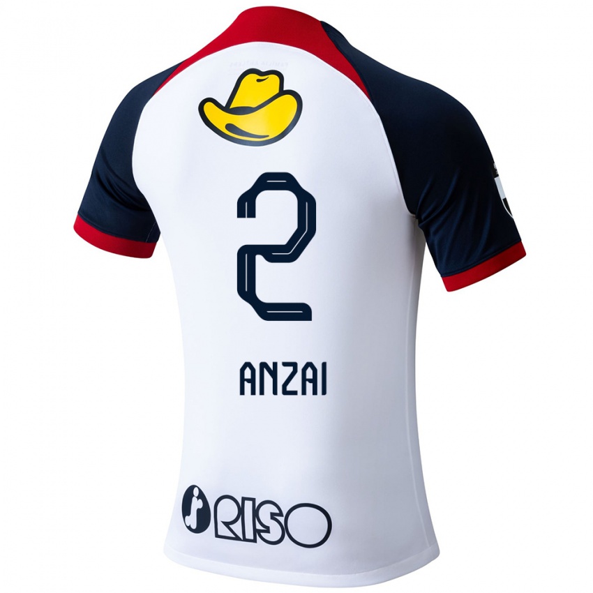 Niño Camiseta Koki Anzai #2 Blanco Azul Rojo 2ª Equipación 2024/25 La Camisa Chile