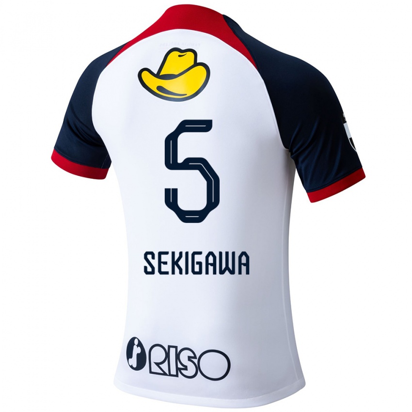 Niño Camiseta Ikuma Sekigawa #5 Blanco Azul Rojo 2ª Equipación 2024/25 La Camisa Chile