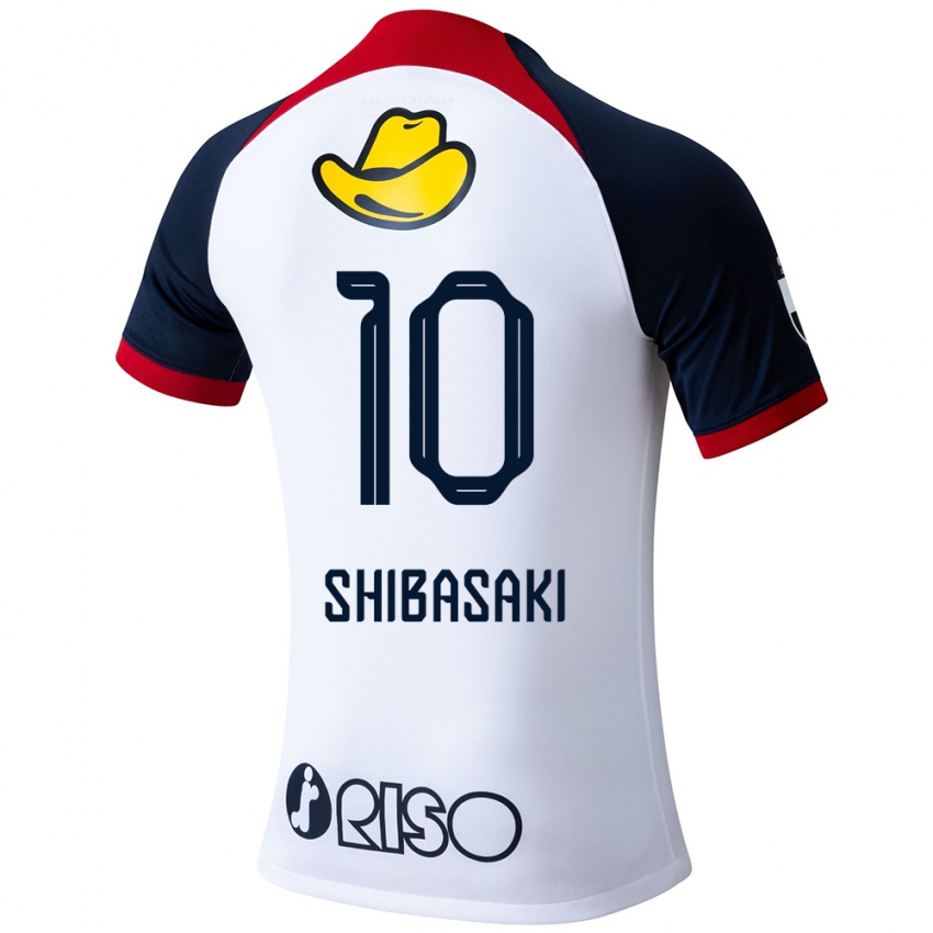 Niño Camiseta Gaku Shibasaki #10 Blanco Azul Rojo 2ª Equipación 2024/25 La Camisa Chile