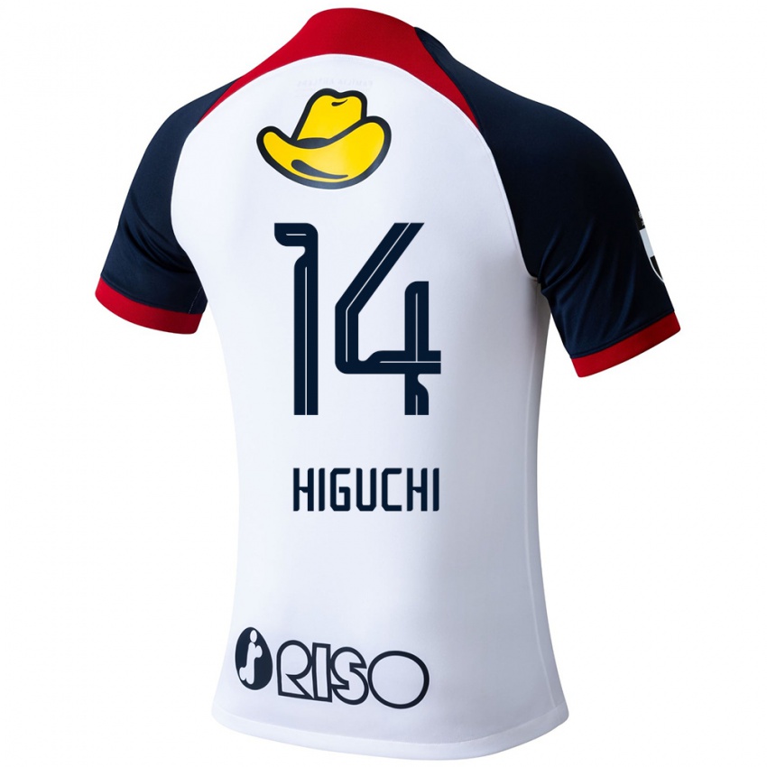 Niño Camiseta Yuta Higuchi #14 Blanco Azul Rojo 2ª Equipación 2024/25 La Camisa Chile