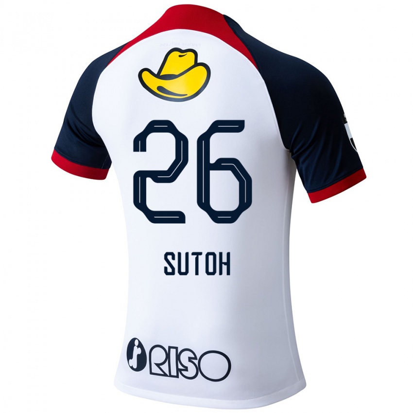 Niño Camiseta Naoki Suto #26 Blanco Azul Rojo 2ª Equipación 2024/25 La Camisa Chile