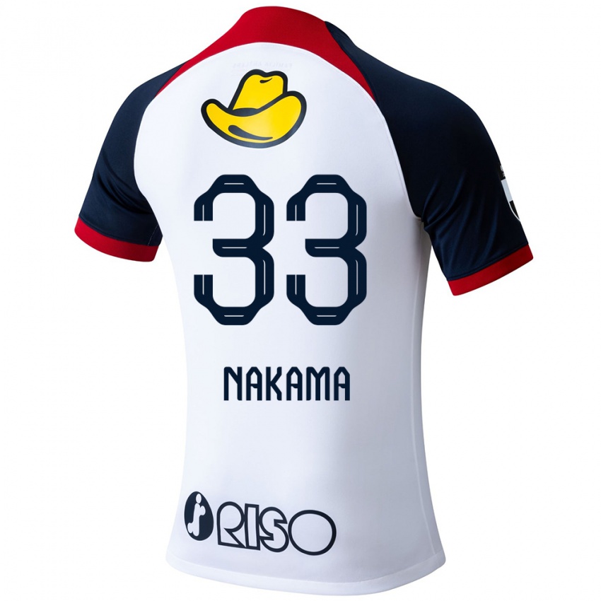 Niño Camiseta Hayato Nakama #33 Blanco Azul Rojo 2ª Equipación 2024/25 La Camisa Chile