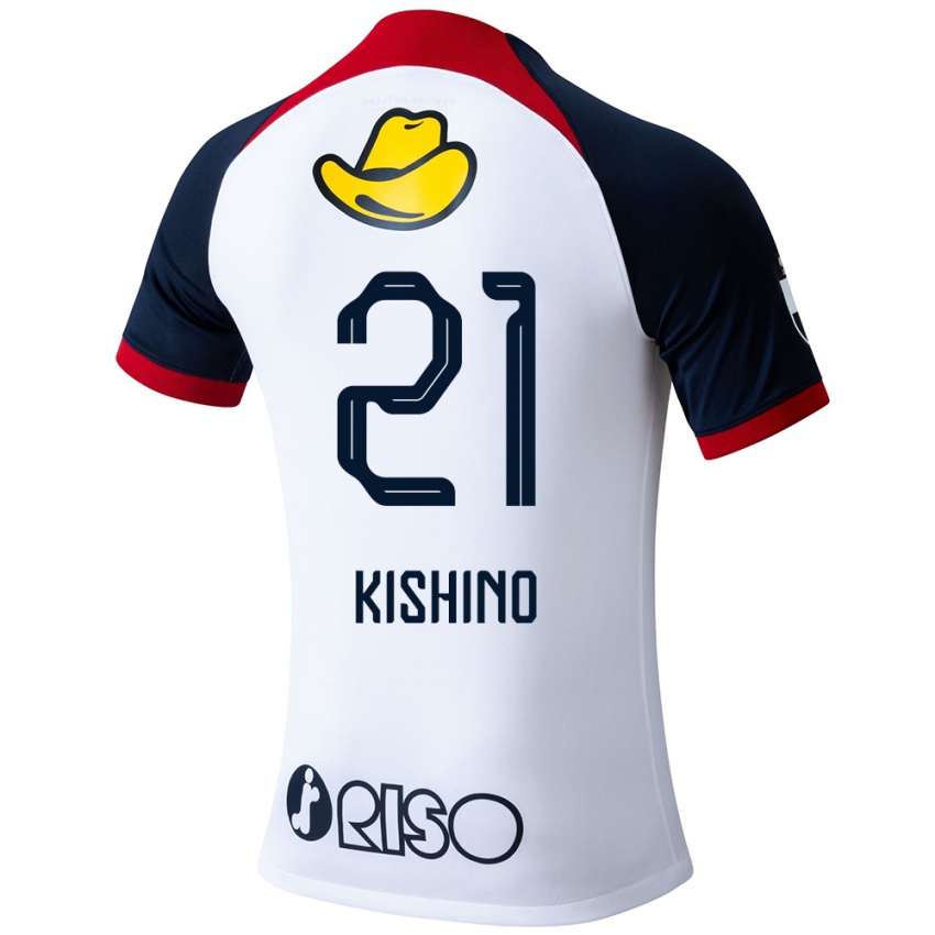 Niño Camiseta Eita Kishino #21 Blanco Azul Rojo 2ª Equipación 2024/25 La Camisa Chile