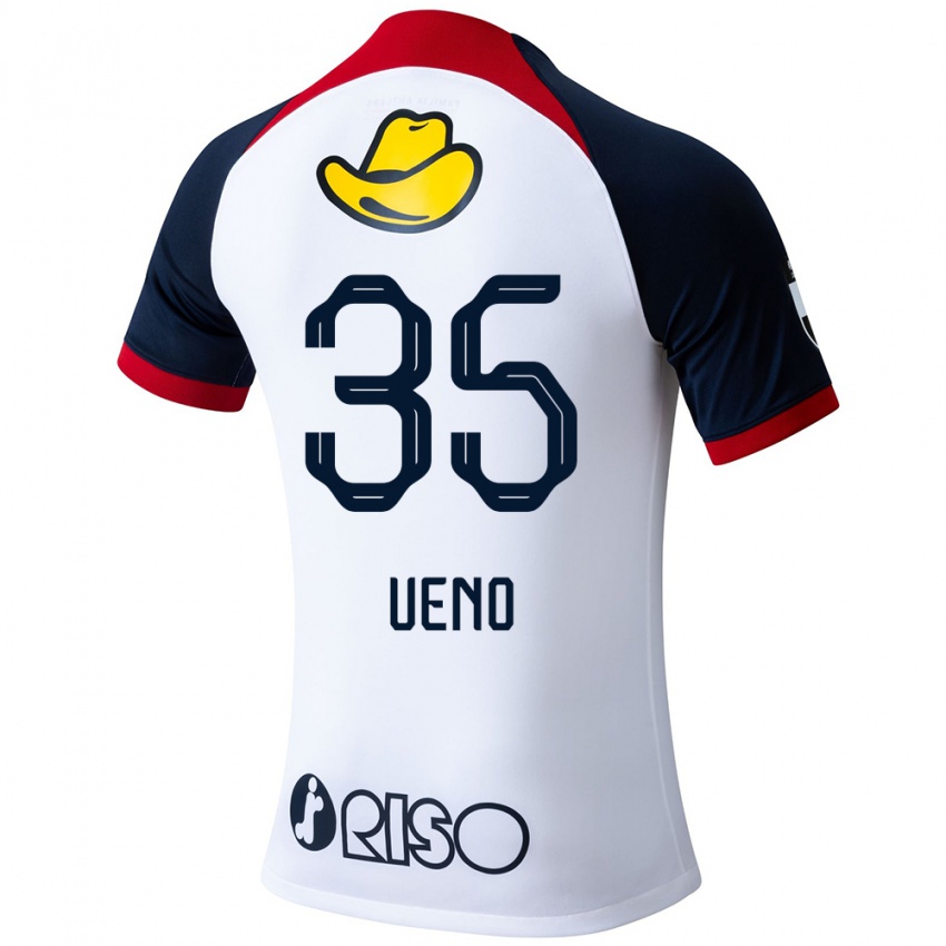 Niño Camiseta Eita Ueno #35 Blanco Azul Rojo 2ª Equipación 2024/25 La Camisa Chile