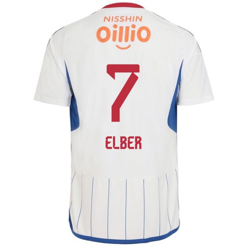 Niño Camiseta Élber #7 Blanco Azul Rojo 2ª Equipación 2024/25 La Camisa Chile