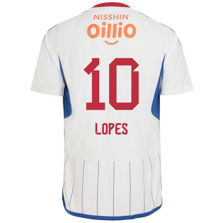 Niño Camiseta Anderson Lopes #10 Blanco Azul Rojo 2ª Equipación 2024/25 La Camisa Chile