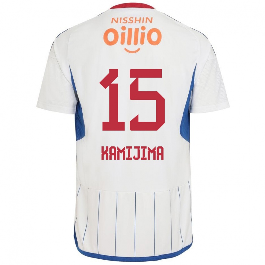 Niño Camiseta Takumi Kamijima #15 Blanco Azul Rojo 2ª Equipación 2024/25 La Camisa Chile