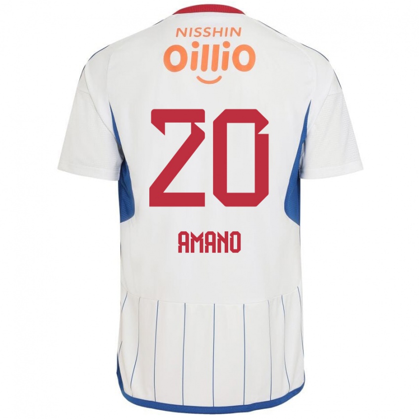 Niño Camiseta Jun Amano #20 Blanco Azul Rojo 2ª Equipación 2024/25 La Camisa Chile