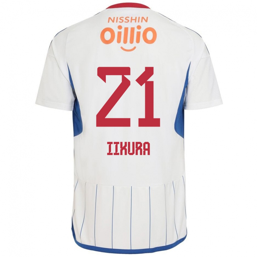 Niño Camiseta Hiroki Iikura #21 Blanco Azul Rojo 2ª Equipación 2024/25 La Camisa Chile