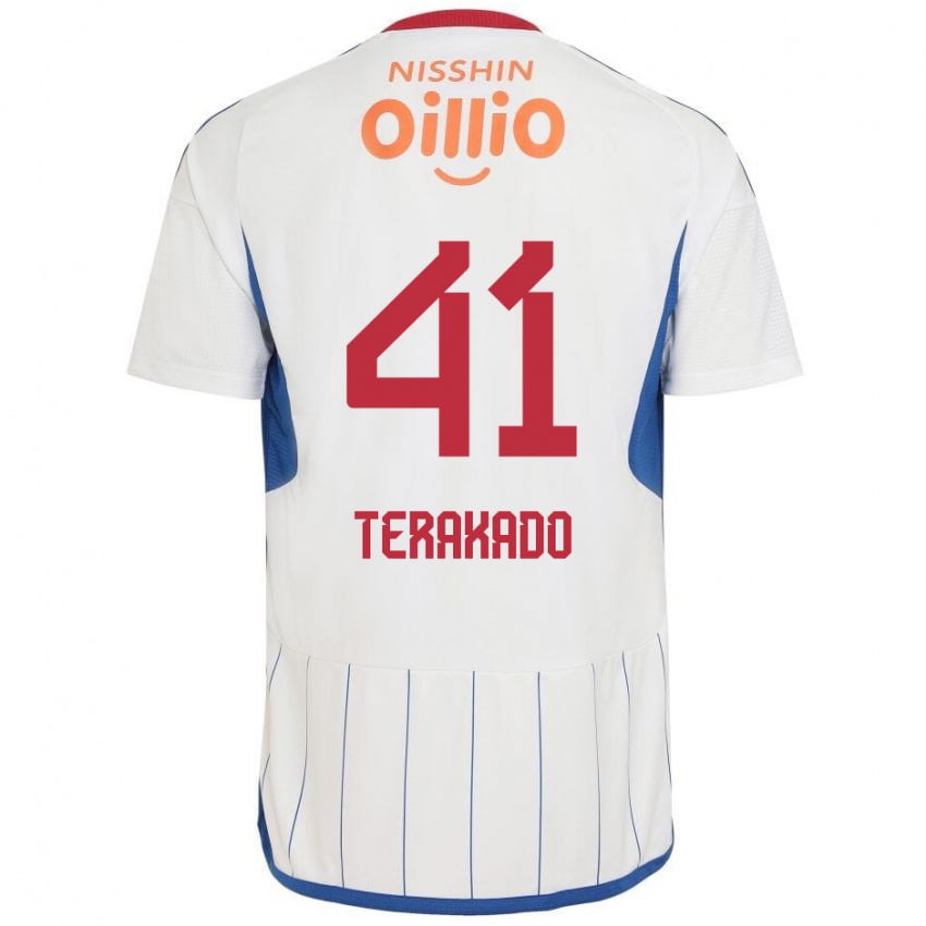 Niño Camiseta Riku Terakado #41 Blanco Azul Rojo 2ª Equipación 2024/25 La Camisa Chile