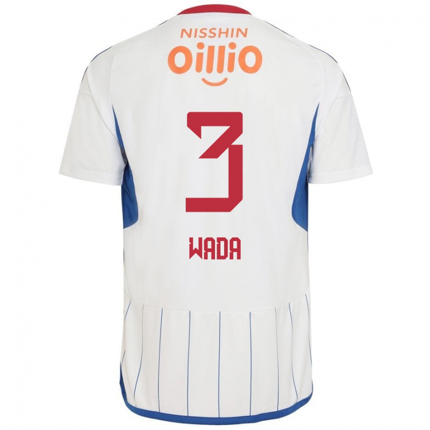 Niño Camiseta Yusei Wada #3 Blanco Azul Rojo 2ª Equipación 2024/25 La Camisa Chile