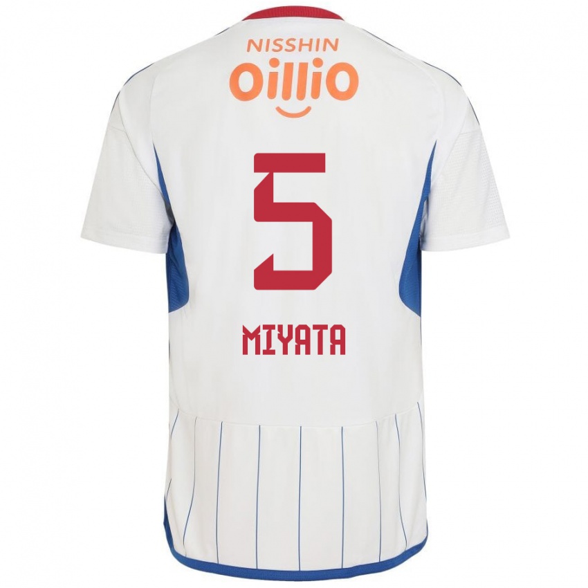 Niño Camiseta Haru Miyata #5 Blanco Azul Rojo 2ª Equipación 2024/25 La Camisa Chile