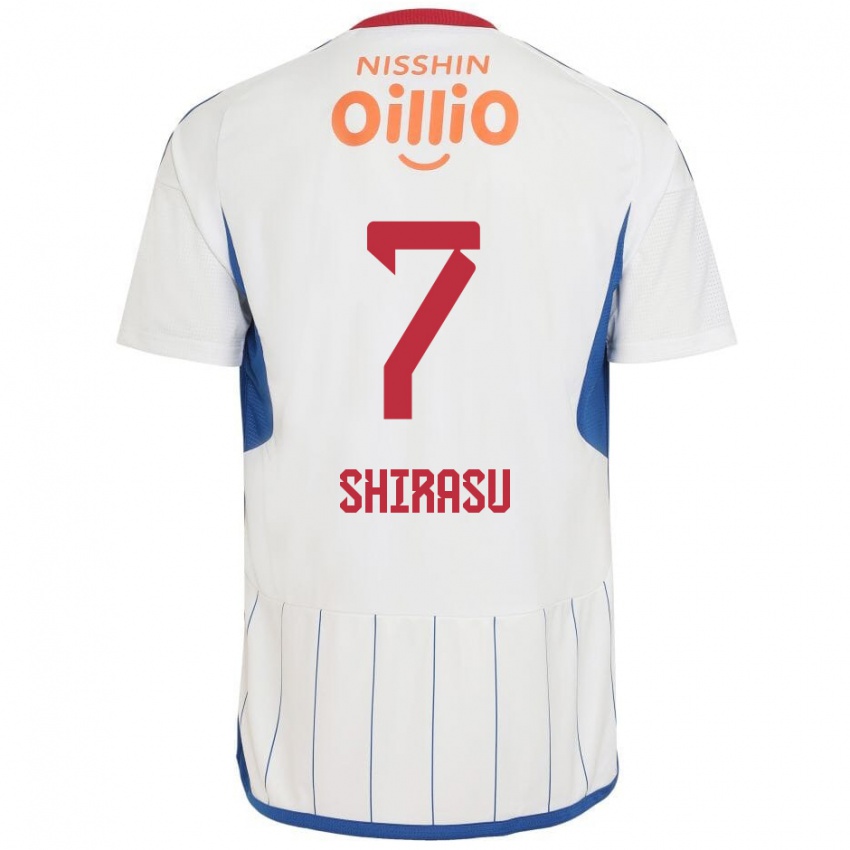 Niño Camiseta Kento Shirasu #7 Blanco Azul Rojo 2ª Equipación 2024/25 La Camisa Chile