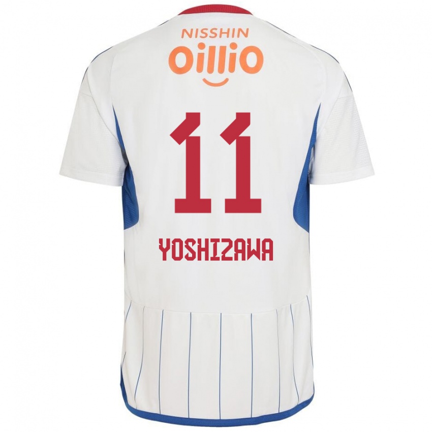 Niño Camiseta Mirai Yoshizawa #11 Blanco Azul Rojo 2ª Equipación 2024/25 La Camisa Chile