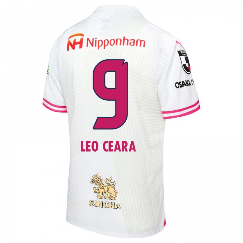 Niño Camiseta Léo Ceará #9 Blanco Rosa 2ª Equipación 2024/25 La Camisa Chile