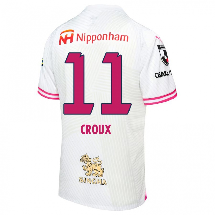 Niño Camiseta Jordy Croux #11 Blanco Rosa 2ª Equipación 2024/25 La Camisa Chile