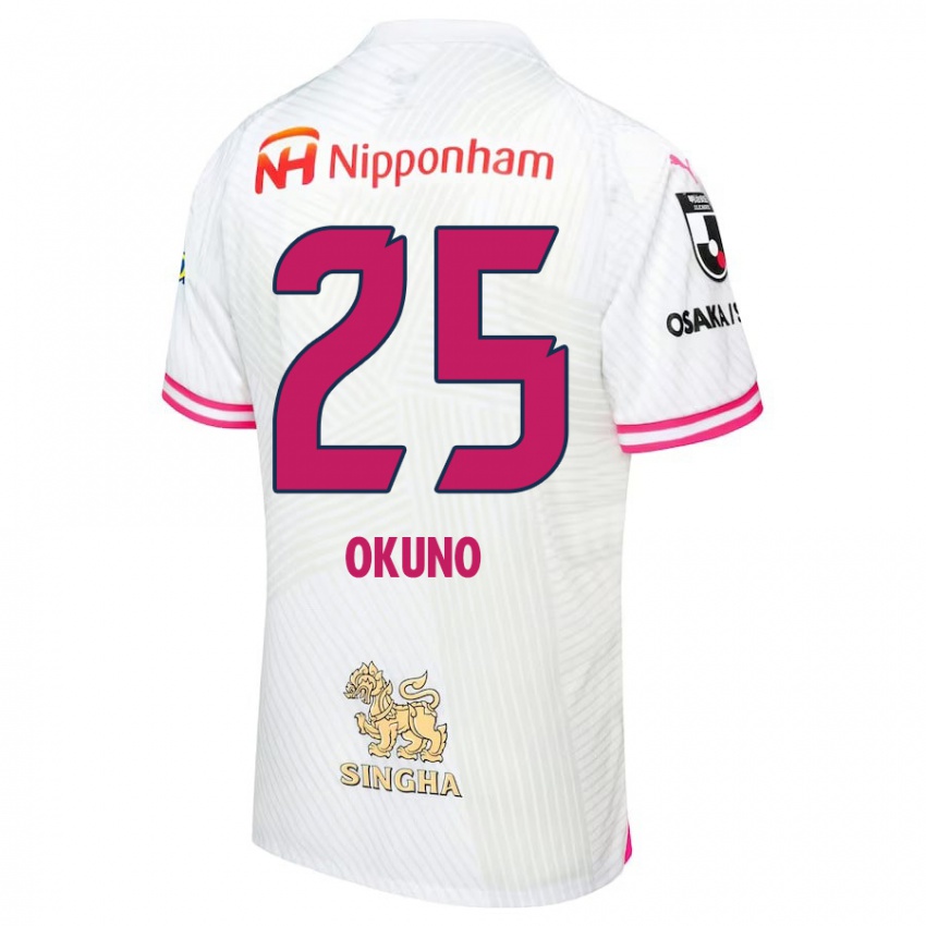 Niño Camiseta Hiroaki Okuno #25 Blanco Rosa 2ª Equipación 2024/25 La Camisa Chile