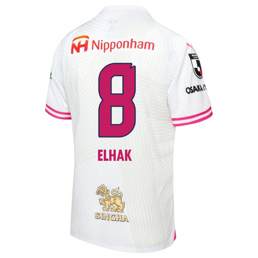 Niño Camiseta Akuro Elhak #8 Blanco Rosa 2ª Equipación 2024/25 La Camisa Chile