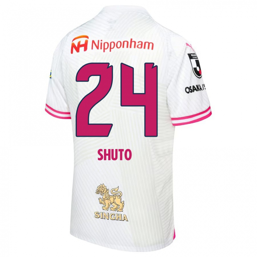 Niño Camiseta Nozomi Shuto #24 Blanco Rosa 2ª Equipación 2024/25 La Camisa Chile