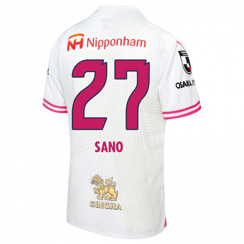 Niño Camiseta Taiki Sano #27 Blanco Rosa 2ª Equipación 2024/25 La Camisa Chile