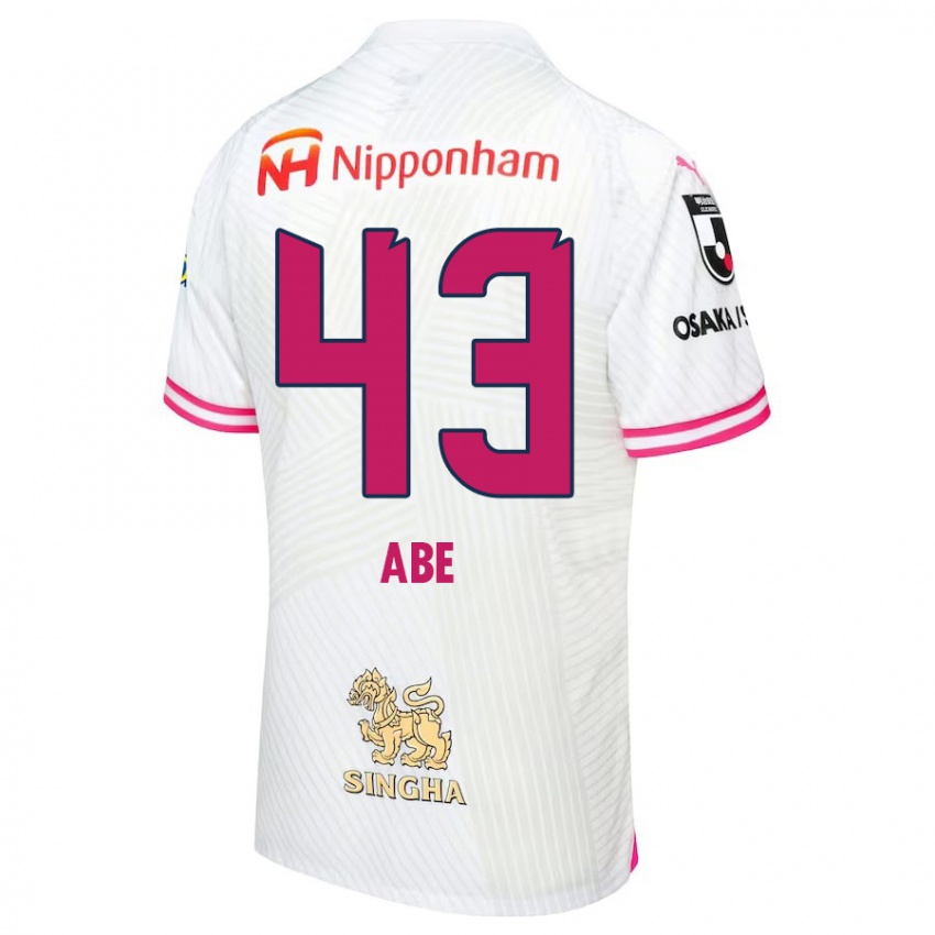 Niño Camiseta Yosei Abe #43 Blanco Rosa 2ª Equipación 2024/25 La Camisa Chile