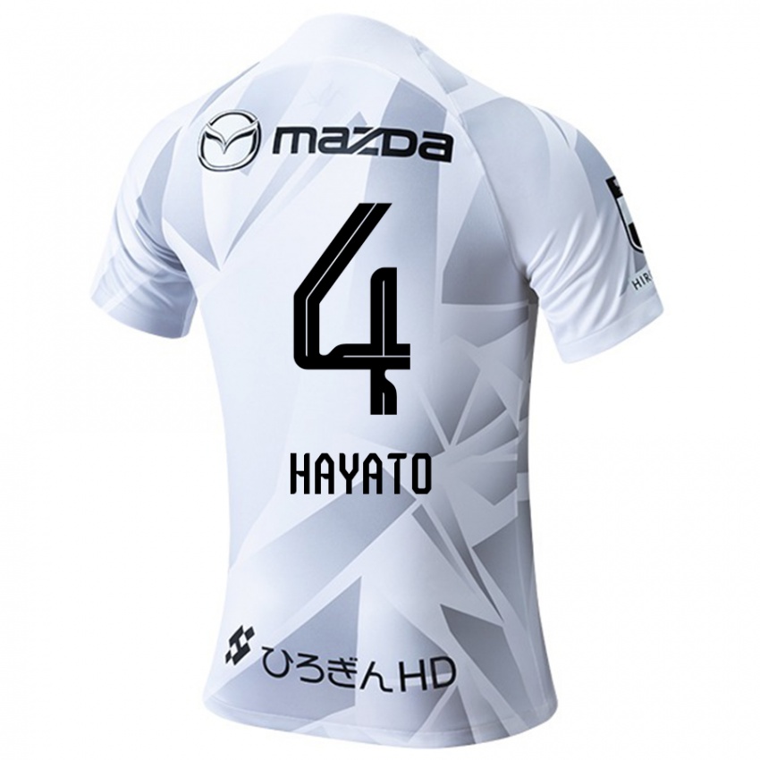 Niño Camiseta Hayato Araki #4 Blanco Gris Negro 2ª Equipación 2024/25 La Camisa Chile