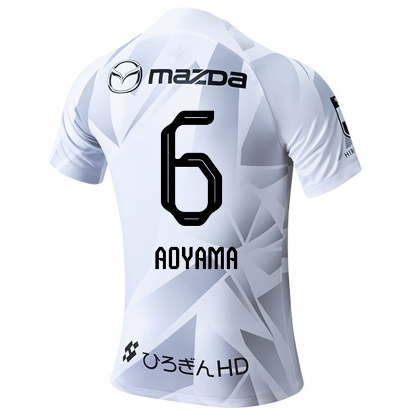 Niño Camiseta Toshihiro Aoyama #6 Blanco Gris Negro 2ª Equipación 2024/25 La Camisa Chile