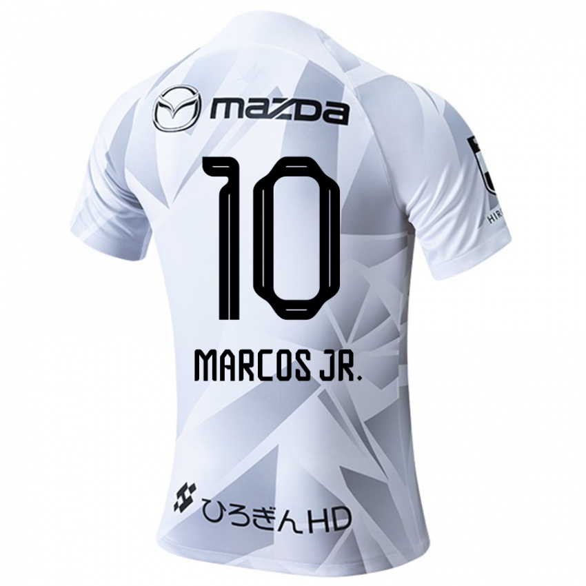 Niño Camiseta Marcos Júnior #10 Blanco Gris Negro 2ª Equipación 2024/25 La Camisa Chile