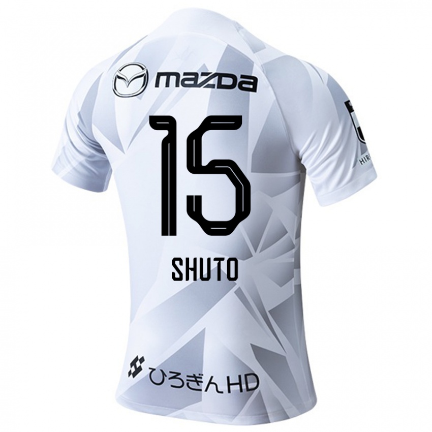 Niño Camiseta Shuto Nakano #15 Blanco Gris Negro 2ª Equipación 2024/25 La Camisa Chile