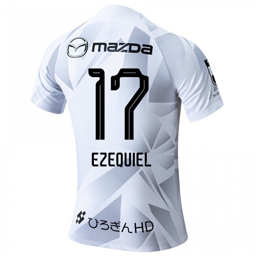 Niño Camiseta Ezequiel #17 Blanco Gris Negro 2ª Equipación 2024/25 La Camisa Chile