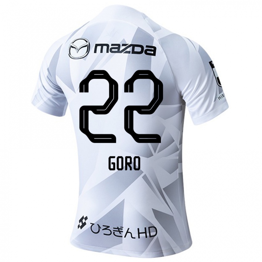 Niño Camiseta Goro Kawanami #22 Blanco Gris Negro 2ª Equipación 2024/25 La Camisa Chile