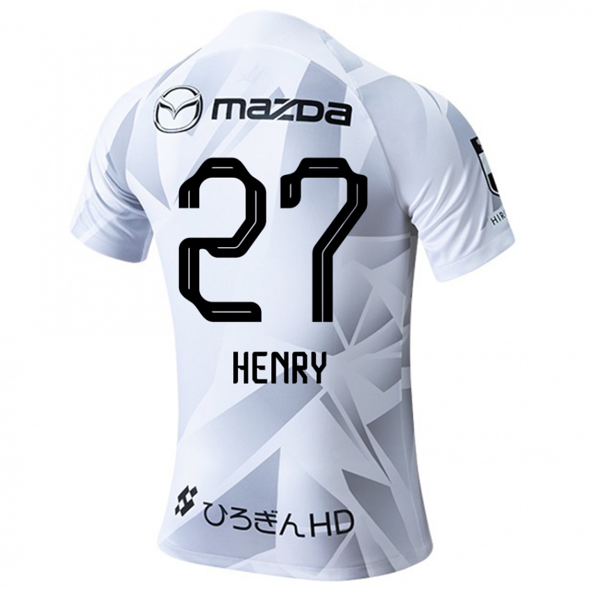 Niño Camiseta Osamu Henry Iyoha #27 Blanco Gris Negro 2ª Equipación 2024/25 La Camisa Chile