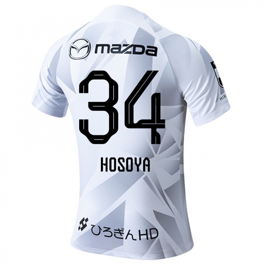 Niño Camiseta Kohei Hosoya #34 Blanco Gris Negro 2ª Equipación 2024/25 La Camisa Chile