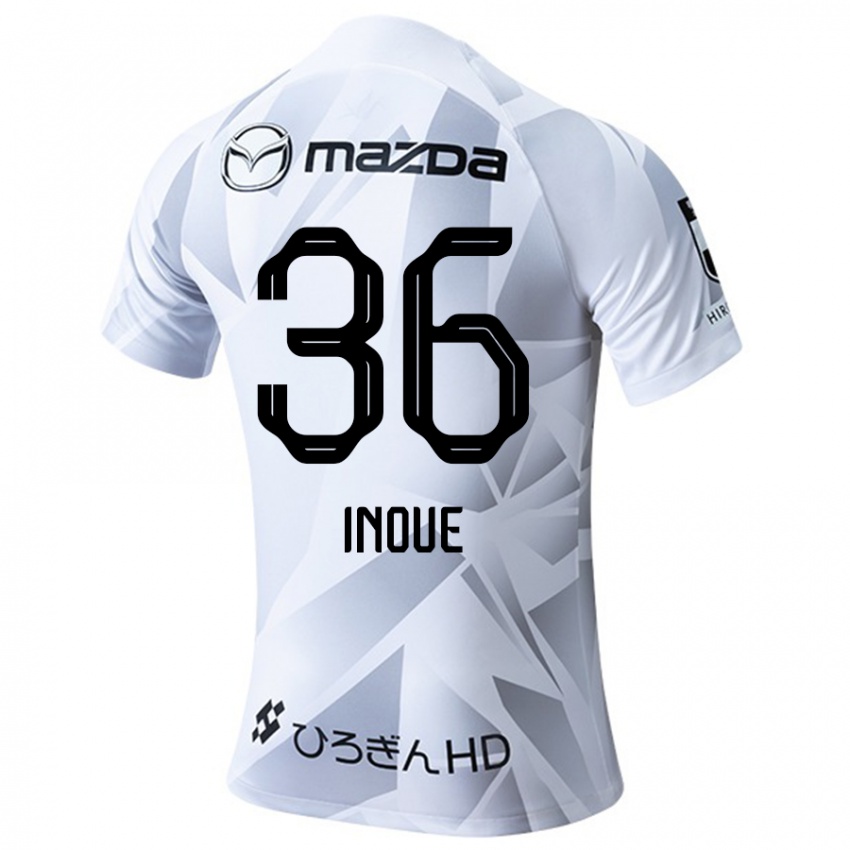 Niño Camiseta Aren Inoue #36 Blanco Gris Negro 2ª Equipación 2024/25 La Camisa Chile