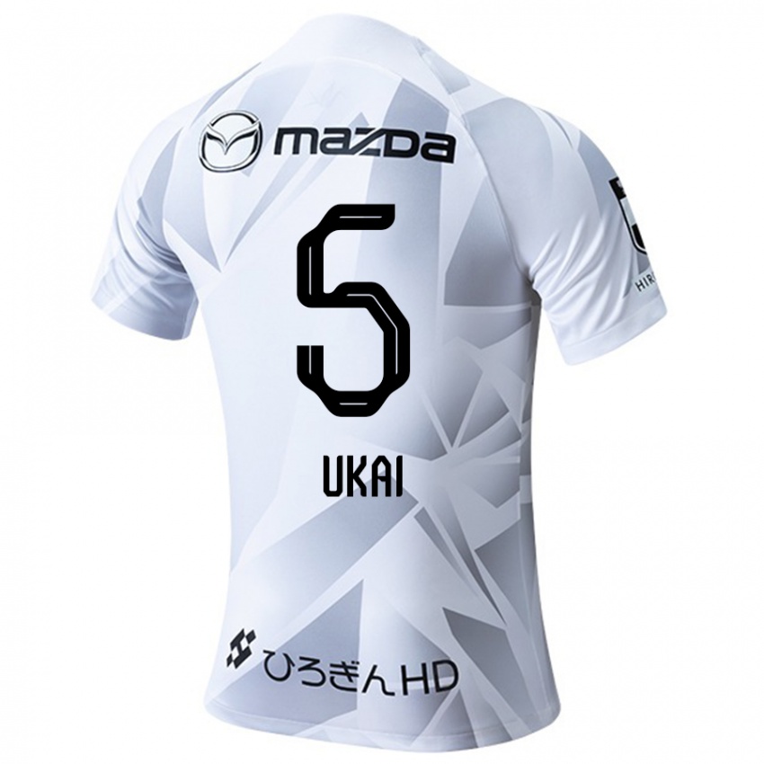 Niño Camiseta Hiroto Ukai #5 Blanco Gris Negro 2ª Equipación 2024/25 La Camisa Chile