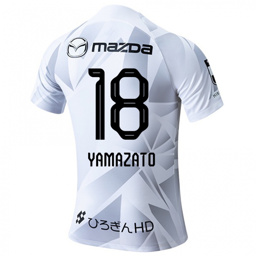 Niño Camiseta Kenshin Yamazato #18 Blanco Gris Negro 2ª Equipación 2024/25 La Camisa Chile