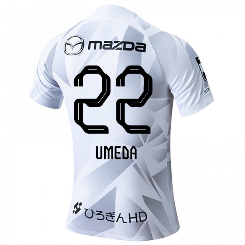 Niño Camiseta Taiga Umeda #22 Blanco Gris Negro 2ª Equipación 2024/25 La Camisa Chile