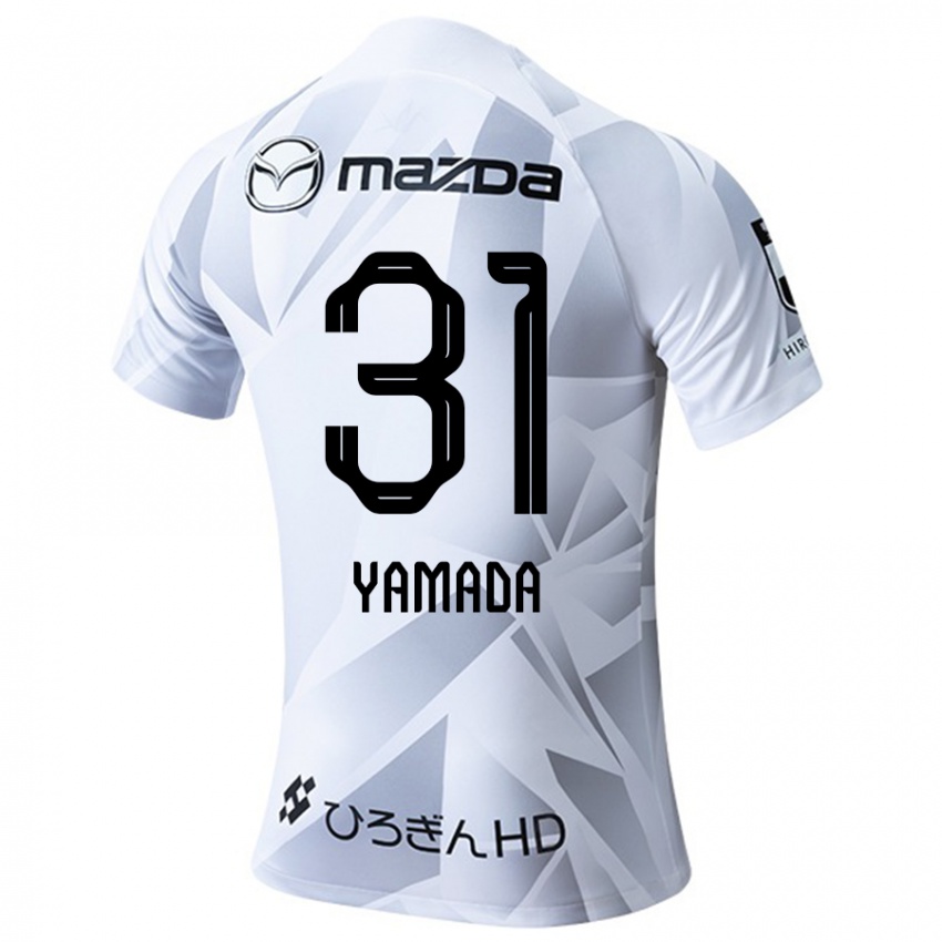 Niño Camiseta Manato Yamada #31 Blanco Gris Negro 2ª Equipación 2024/25 La Camisa Chile