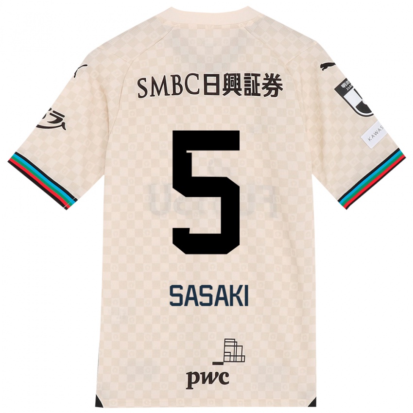 Niño Camiseta Asahi Sasaki #5 Blanco Gris 2ª Equipación 2024/25 La Camisa Chile